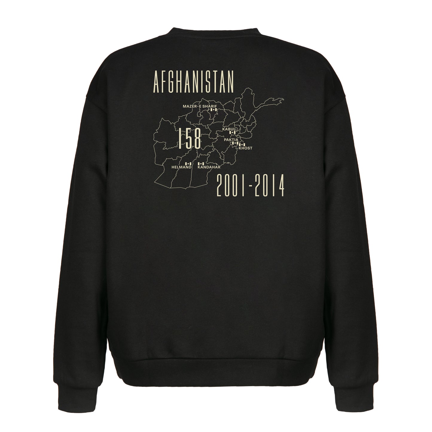 Never Forget-Afghanistan Crew Neck Sweatshirt - Black