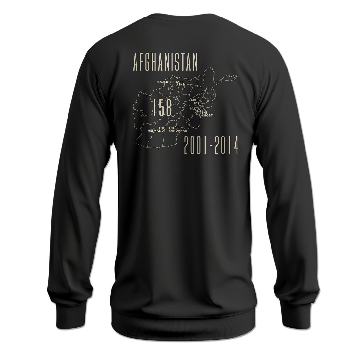 Never Forget-Afghanistan Long Sleeve -Black