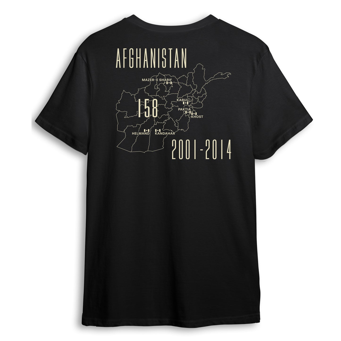 Never Forget- Afghanistan Short Sleeve -Black