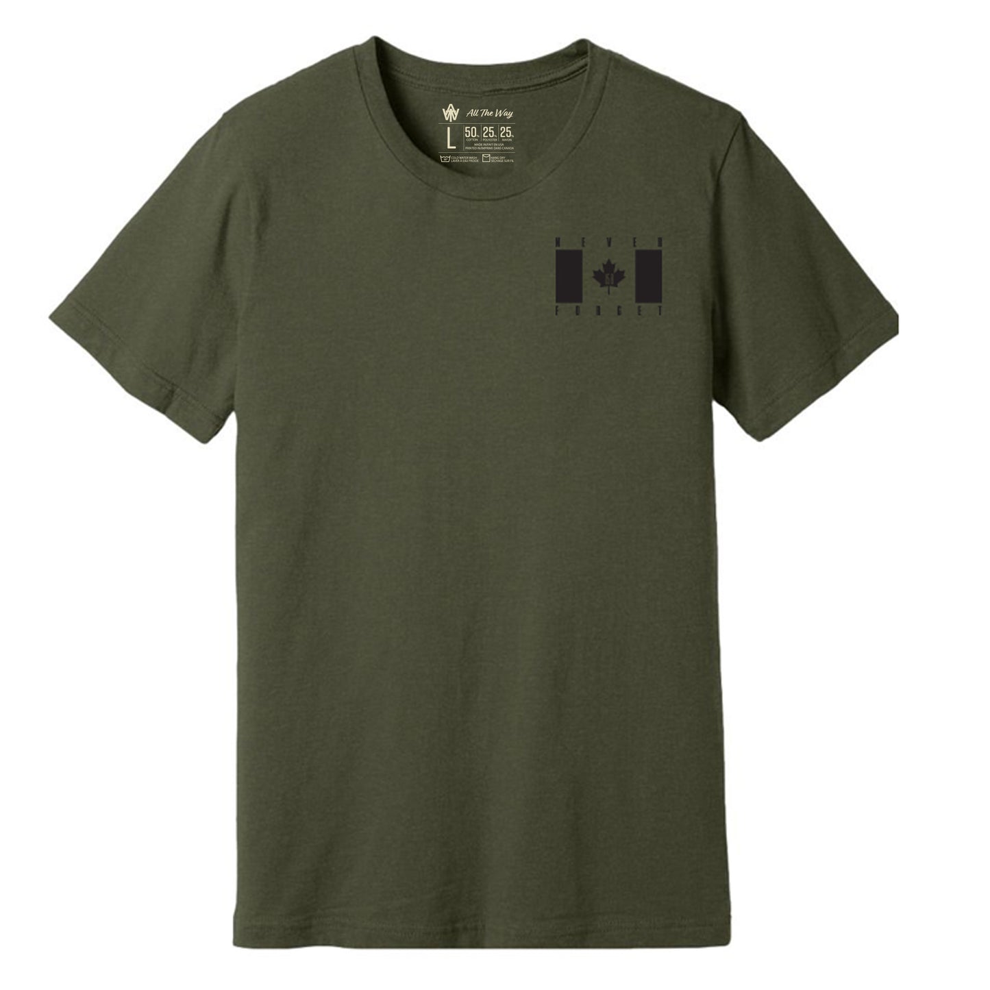 Never Forget-Afghanistan Short Sleeve -  Military Green