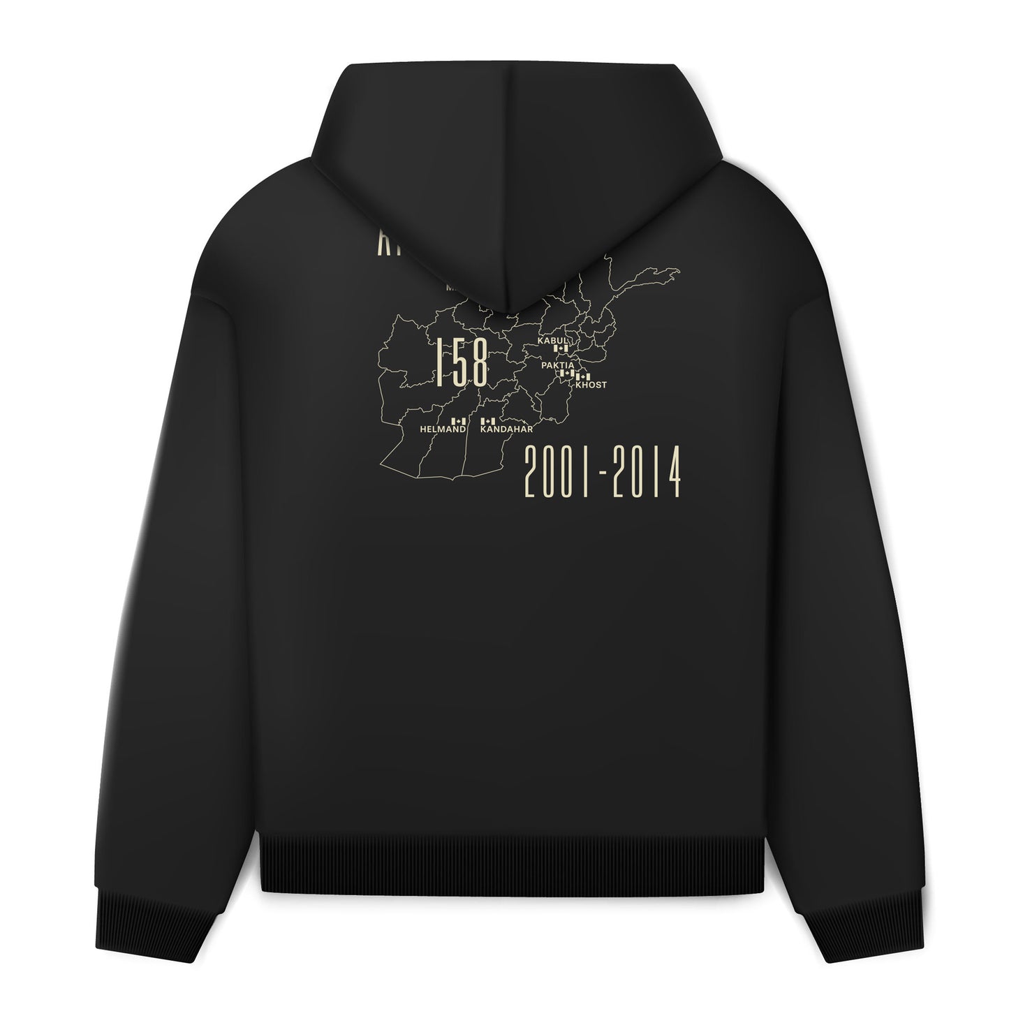 Never Forget-Afghanistan Hoodie- Black